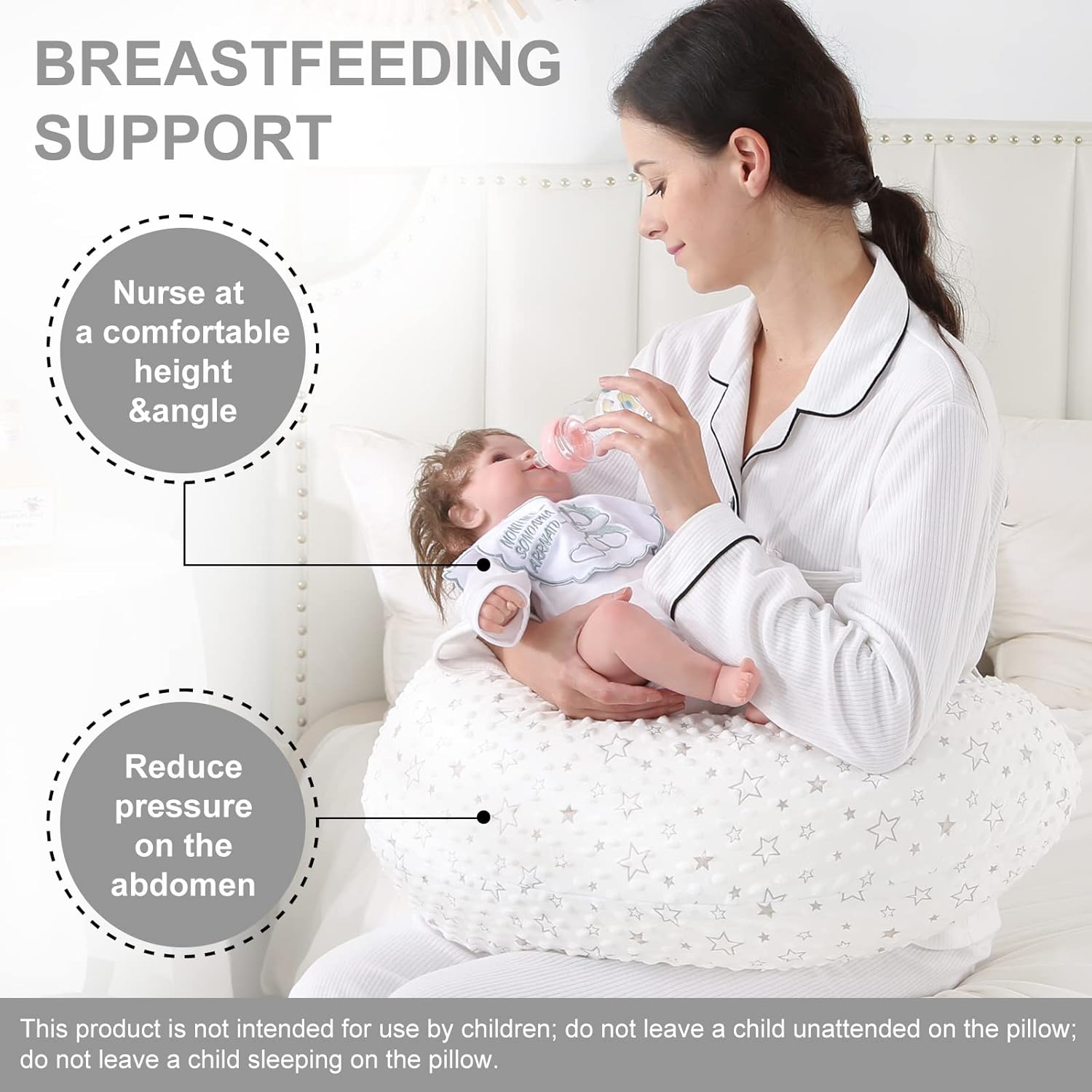 PinkFroggie 46" Long Pregnancy Pillow for Side Sleeping,Full Body Maternity Pillow with Removable Cover,Baby Comfort with Back Support,Versatile Surgery Recovery Support Cushion - Image 3